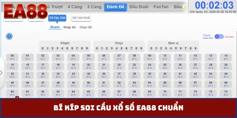 Bí kíp soi cầu xổ số EA88 chuẩn