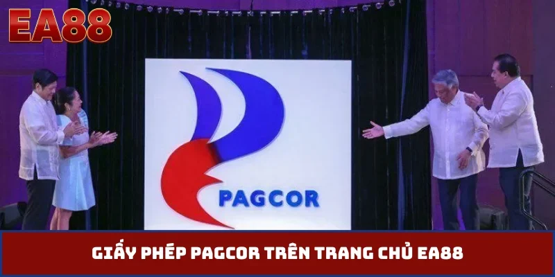Giấy phép PAGCOR trên trang chủ EA88